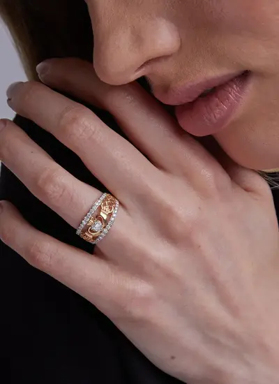 14K Claddagh Lab Diamond Dress Ring